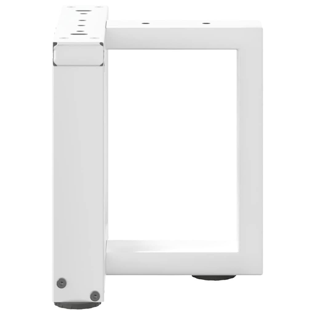 sofabordsben T-formet 2 stk. hvid 30x25x(30-31) cm stål