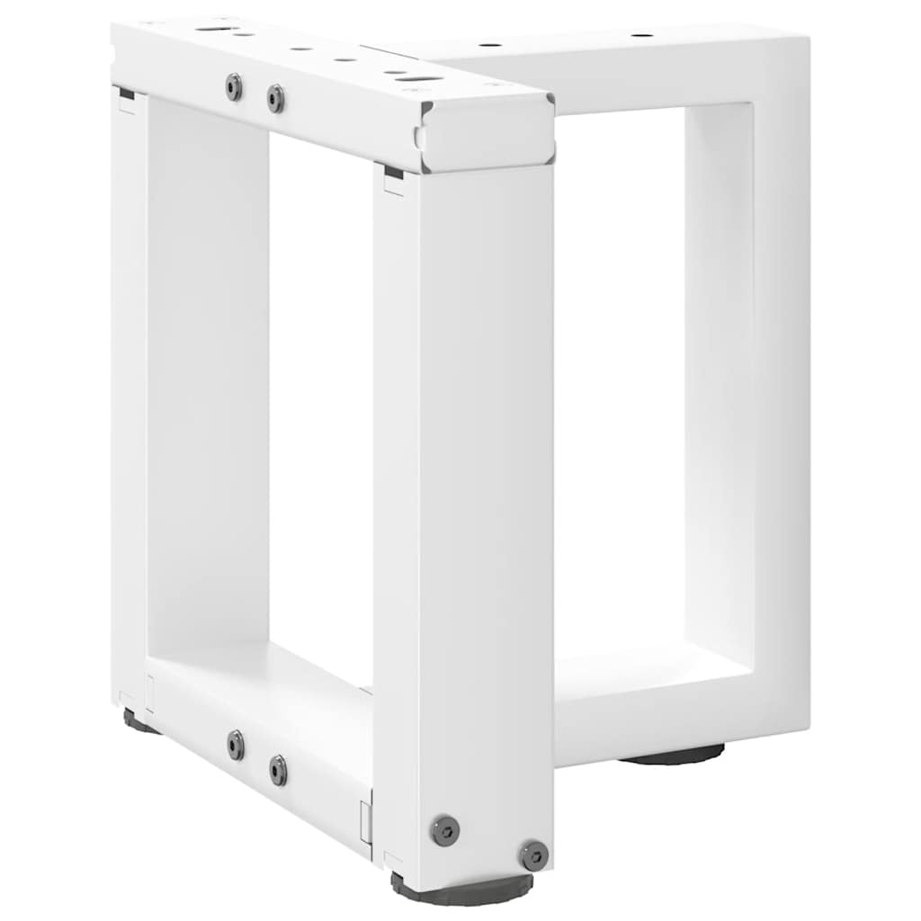 sofabordsben T-formet 2 stk. hvid 30x25x(30-31) cm stål