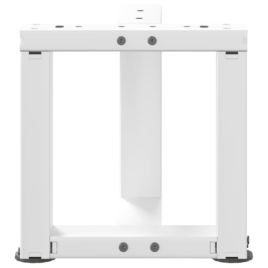 sofabordsben T-formet 2 stk. hvid 30x25x(30-31) cm stål