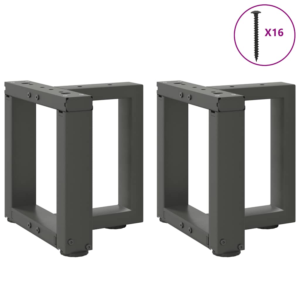 sofabordsben T-formet 2 stk. antracit 30x25x(30-31) cm stål
