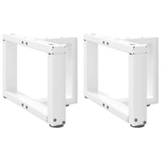 sofabordsben T-formet 2 stk. hvid 40x25x(30-31) cm stål
