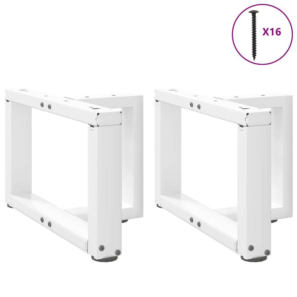 sofabordsben T-formet 2 stk. hvid 40x25x(30-31) cm stål