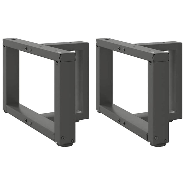 sofabordsben T-formet 2 stk. antracit 40x25x(30-31) cm stål