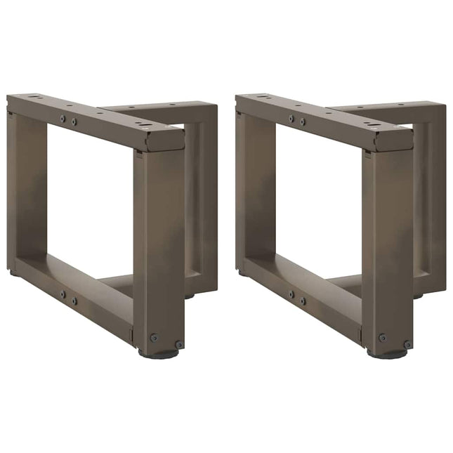 sofabordsben T-formet 2 stk. sort 40x25x(30-31) cm stål