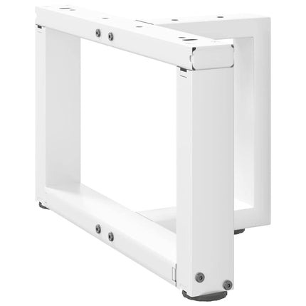 sofabordsben T-formet 2 stk. hvid 50x25x(30-31) cm stål