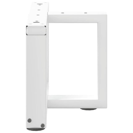 sofabordsben T-formet 2 stk. hvid 50x25x(30-31) cm stål