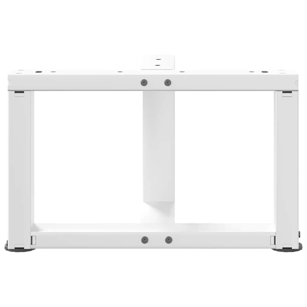 sofabordsben T-formet 2 stk. hvid 50x25x(30-31) cm stål