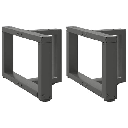 sofabordsben T-formet 2 stk. antracit 50x25x(30-31) cm stål