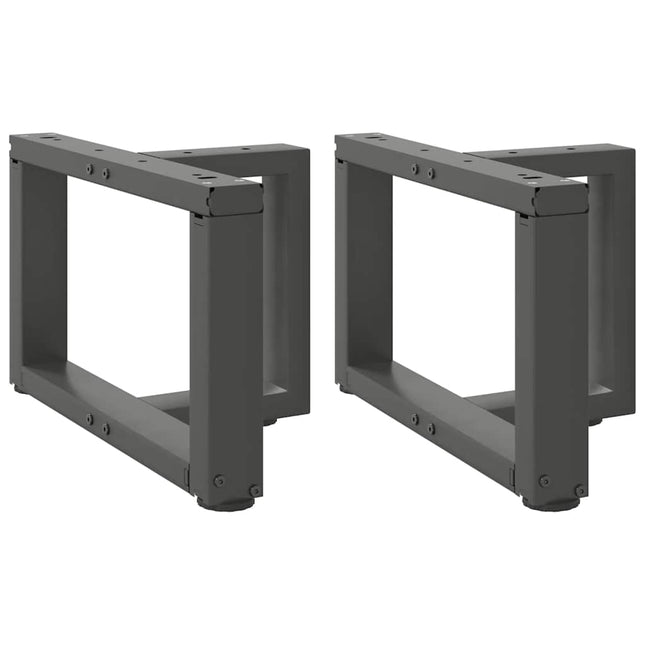 sofabordsben T-formet 2 stk. antracit 50x25x(30-31) cm stål