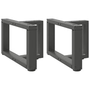 sofabordsben T-formet 2 stk. antracit 50x25x(30-31) cm stål