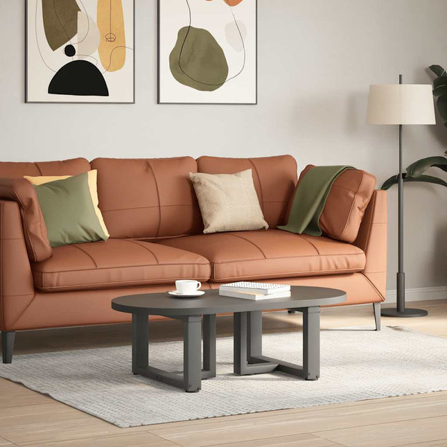 sofabordsben T-formet 2 stk. antracit 50x25x(30-31) cm stål