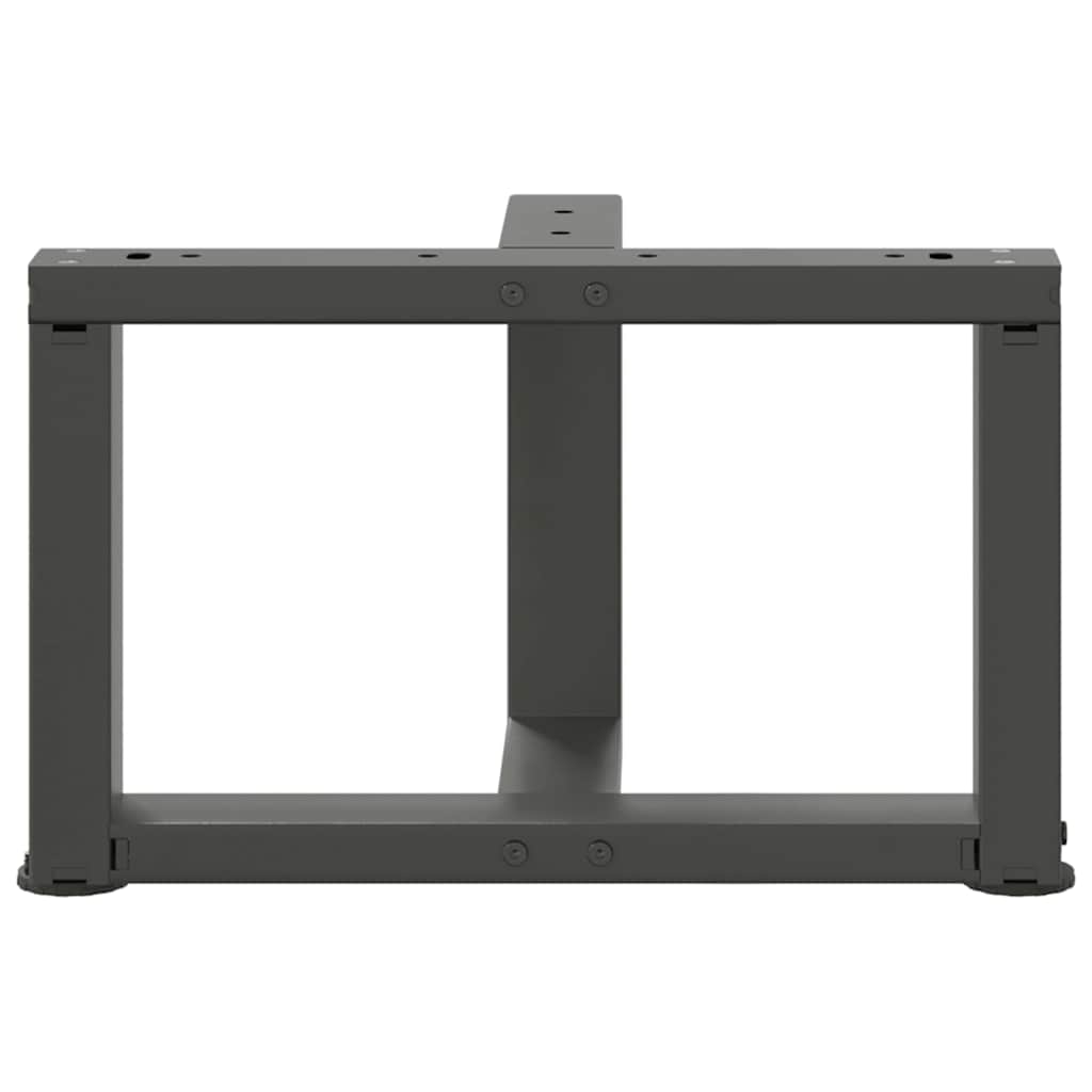 sofabordsben T-formet 2 stk. antracit 50x25x(30-31) cm stål