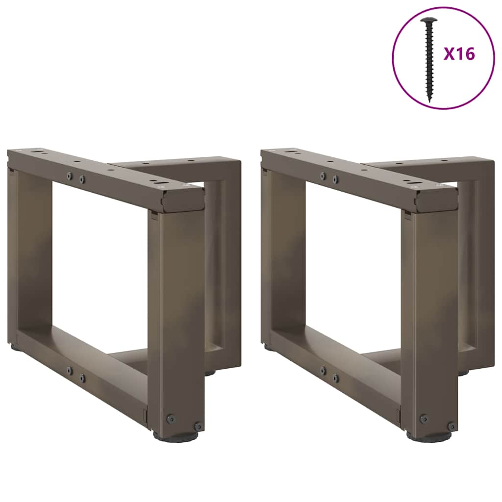 sofabordsben T-formet 2 stk. sort 50x25x(30-31) cm stål