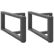 sofabordsben T-formet 2 stk. antracit 60x25x(30-31) cm stål