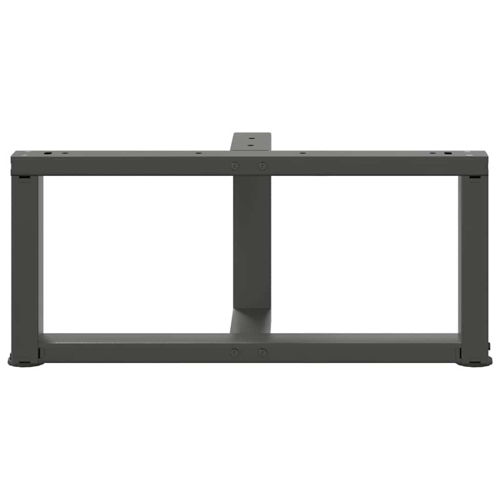 sofabordsben T-formet 2 stk. antracit 60x25x(30-31) cm stål