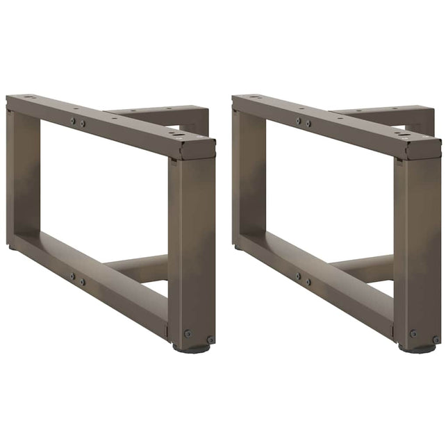 sofabordsben T-formet 2 stk. sort 60x25x(30-31) cm stål