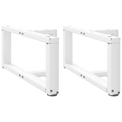 sofabordsben T-formet 2 stk. hvid 70x25x(30-31) cm stål