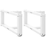 sofabordsben T-formet 2 stk. hvid 70x25x(30-31) cm stål