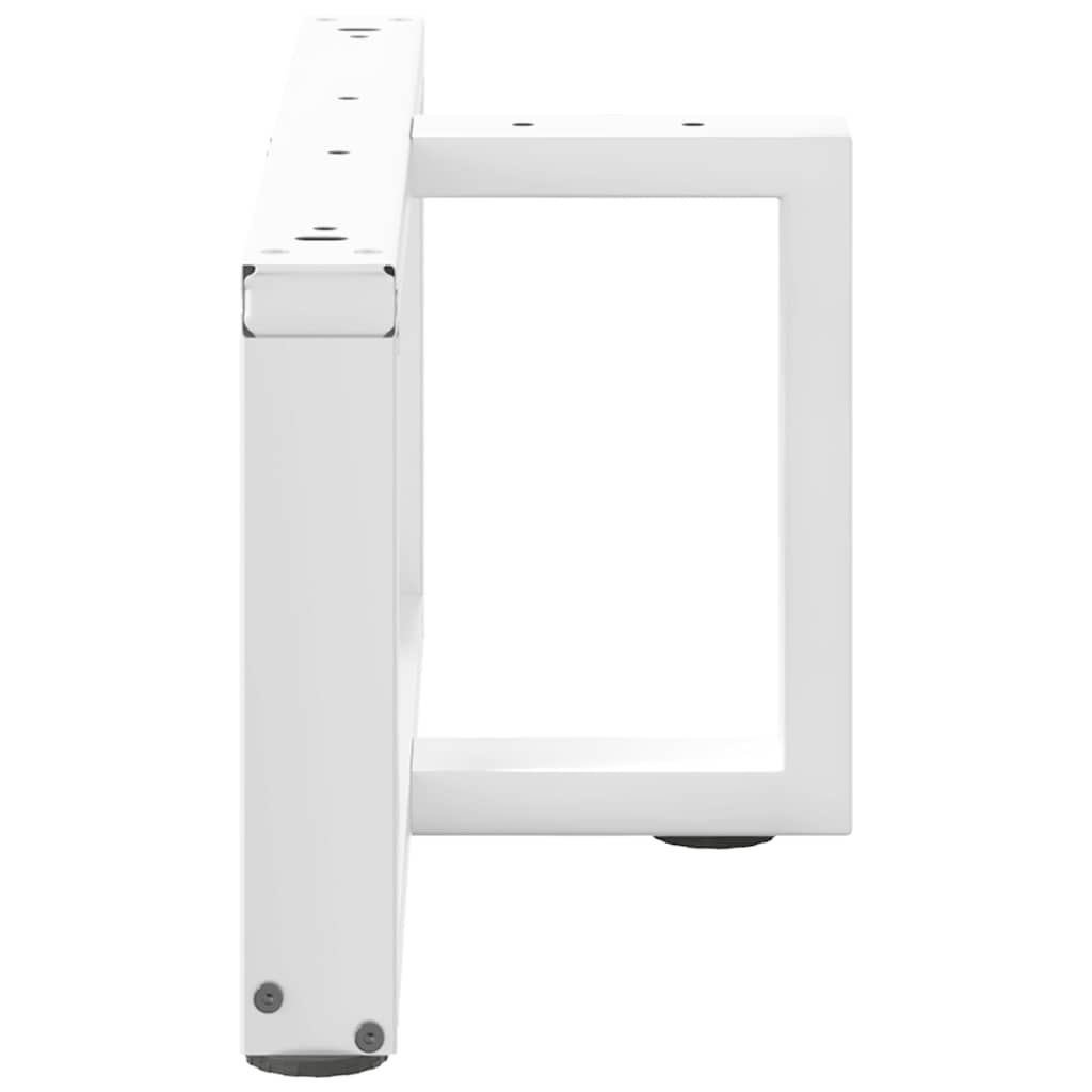 sofabordsben T-formet 2 stk. hvid 70x25x(30-31) cm stål