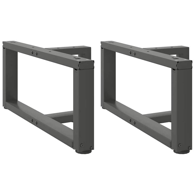sofabordsben T-formet 2 stk. antracit 70x25x(30-31) cm stål