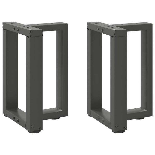 sofabordsben T-formet 2 stk. antracit 28x25x(42-43) cm stål