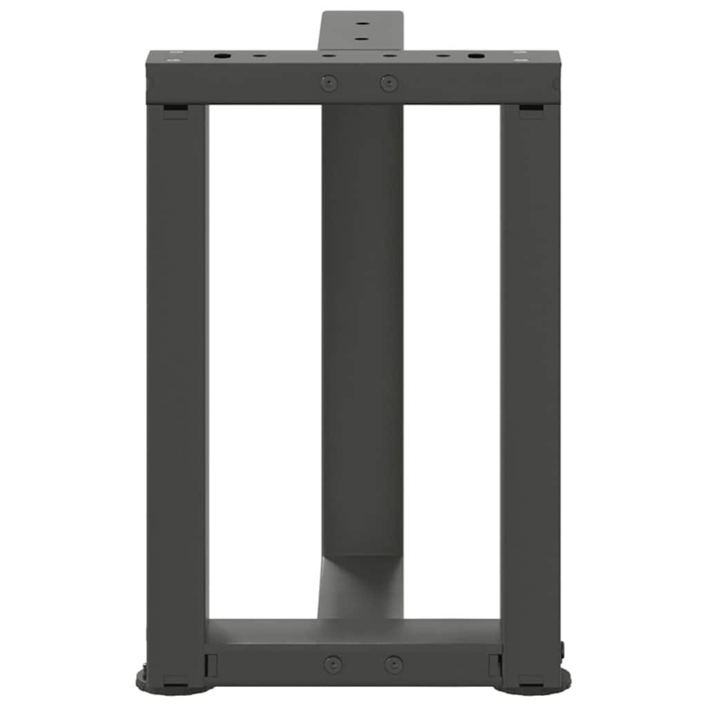 sofabordsben T-formet 2 stk. antracit 28x25x(42-43) cm stål