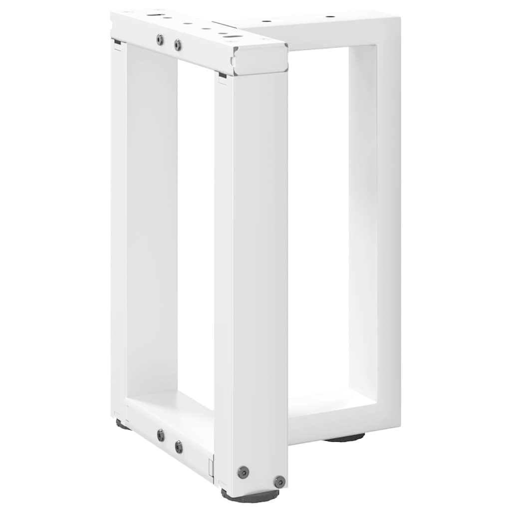 sofabordsben T-formet 2 stk. hvid 38x25x(42-43) cm stål