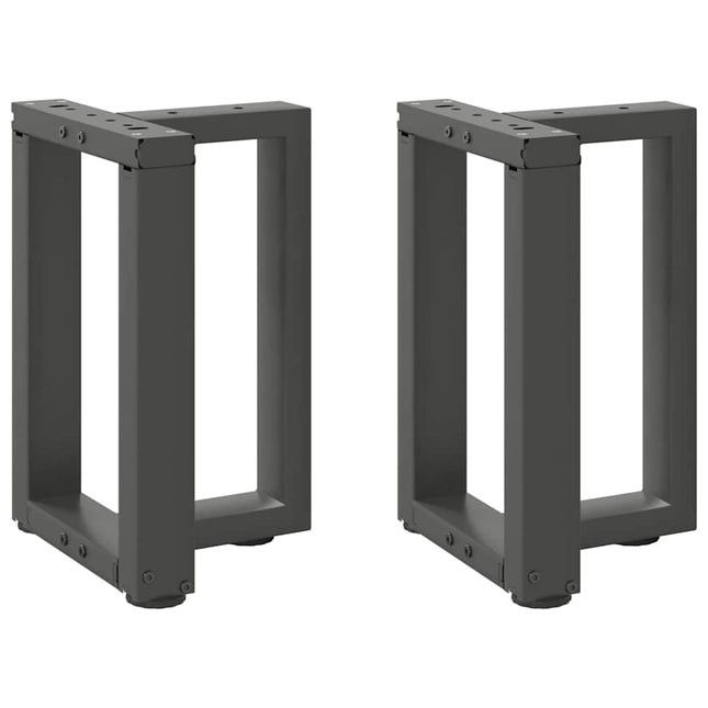 sofabordsben T-formet 2 stk. antracit 38x25x(42-43) cm stål