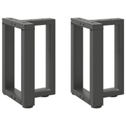 sofabordsben T-formet 2 stk. antracit 38x25x(42-43) cm stål
