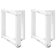 sofabordsben T-formet 2 stk. hvid 50x25x(42-43) cm stål