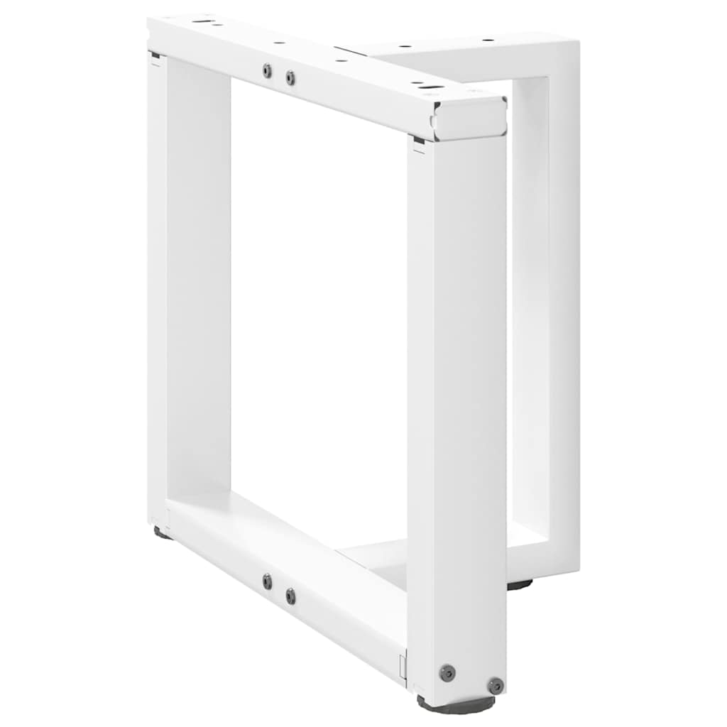 sofabordsben T-formet 2 stk. hvid 50x25x(42-43) cm stål