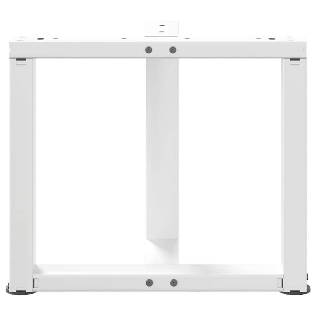 sofabordsben T-formet 2 stk. hvid 50x25x(42-43) cm stål