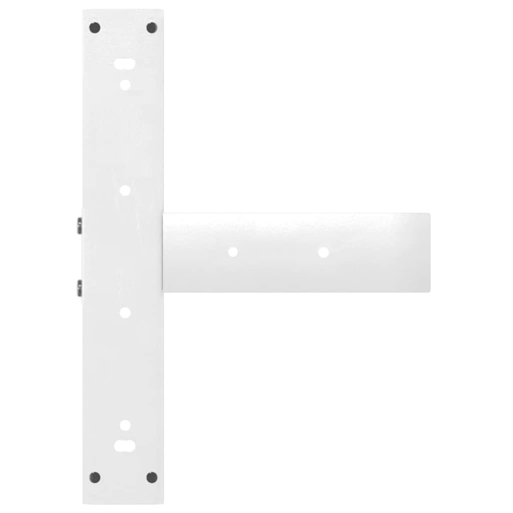 sofabordsben T-formet 2 stk. hvid 50x25x(42-43) cm stål