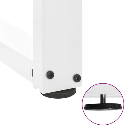 sofabordsben T-formet 2 stk. hvid 50x25x(42-43) cm stål