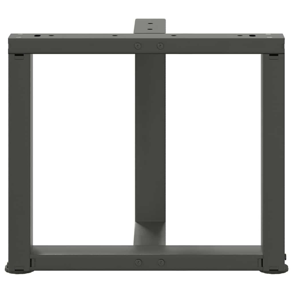 sofabordsben T-formet 2 stk. antracit 50x25x(42-43) cm stål