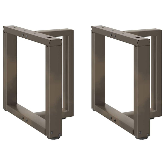 sofabordsben T-formet 2 stk. sort 50x25x(42-43) cm stål