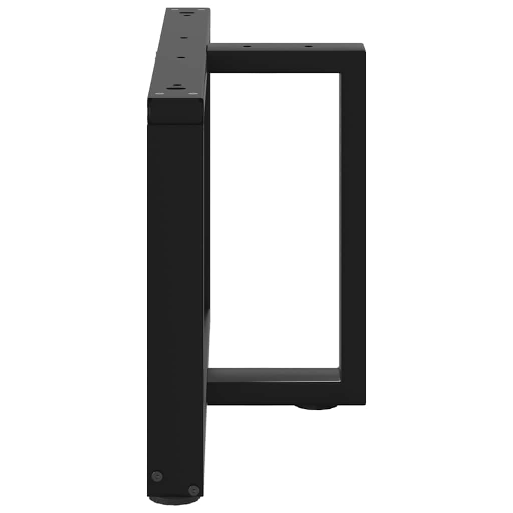 sofabordsben T-formet 2 stk. sort 60x25x(42-43) cm stål