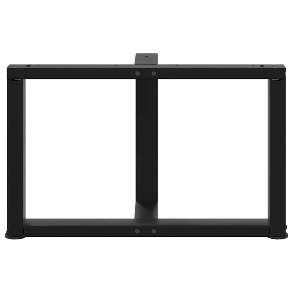 sofabordsben T-formet 2 stk. sort 60x25x(42-43) cm stål