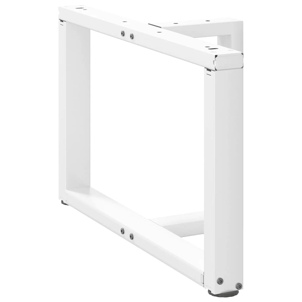 sofabordsben T-formet 2 stk. hvid 60x25x(42-43) cm stål