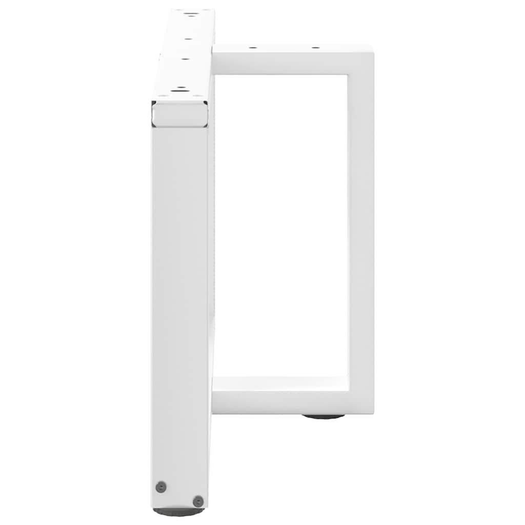 sofabordsben T-formet 2 stk. hvid 60x25x(42-43) cm stål