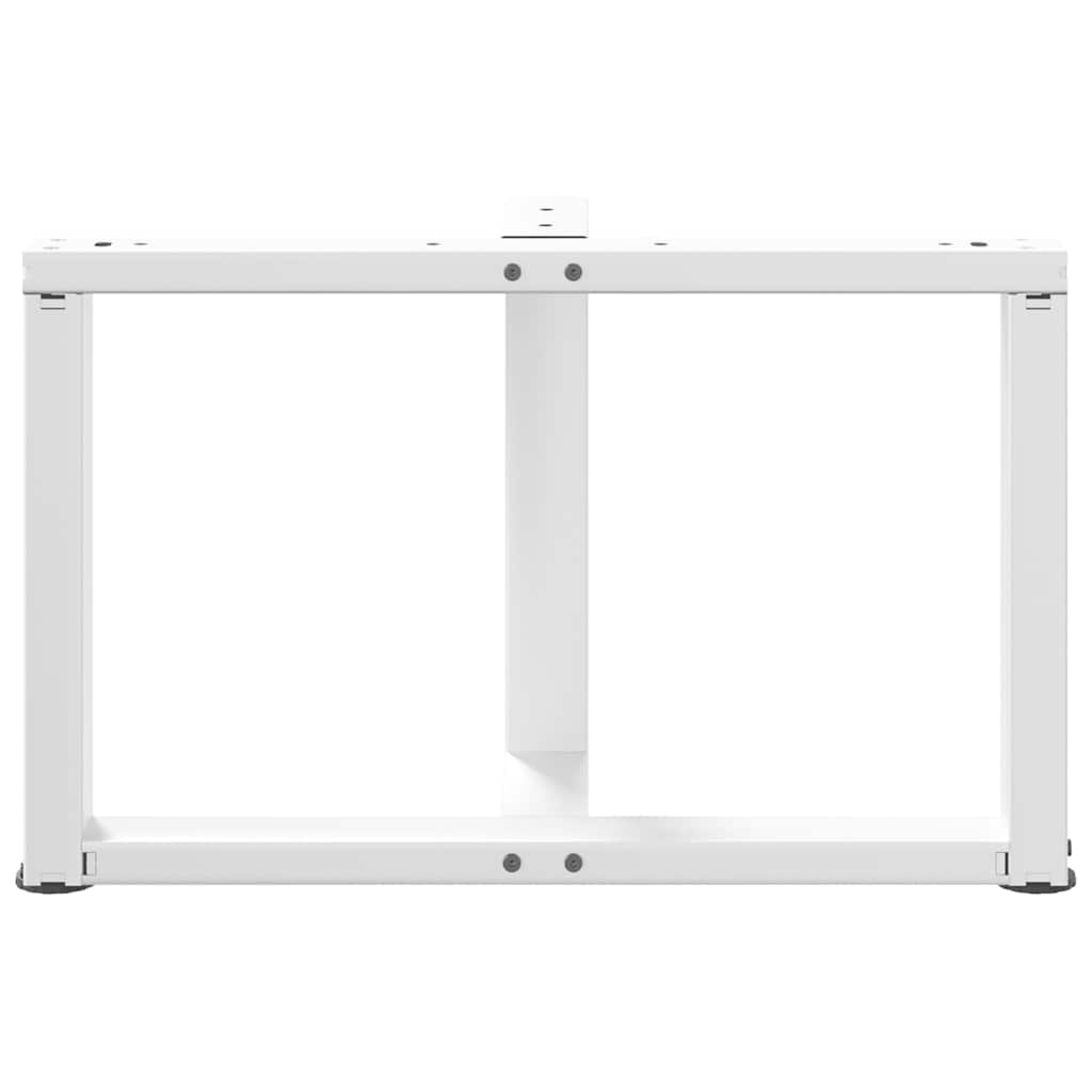 sofabordsben T-formet 2 stk. hvid 60x25x(42-43) cm stål