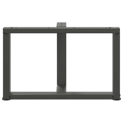 sofabordsben T-formet 2 stk. antracit 60x25x(42-43) cm stål