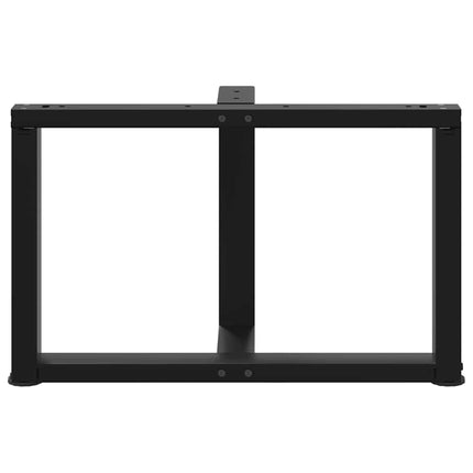 sofabordsben T-formet 2 stk. sort 70x25x(42-43) cm stål