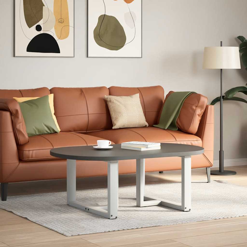 sofabordsben T-formet 2 stk. hvid 70x25x(42-43) cm stål