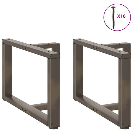 sofabordsben T-formet 2 stk. sort 70x25x(42-43) cm stål