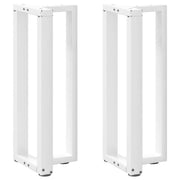 konsolbordben T-formet 2 stk. hvid 25x28x(72-73) cm stål
