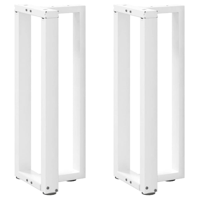 konsolbordben T-formet 2 stk. hvid 38x25x(72-73) cm stål