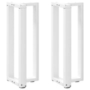 konsolbordben T-formet 2 stk. hvid 38x25x(72-73) cm stål