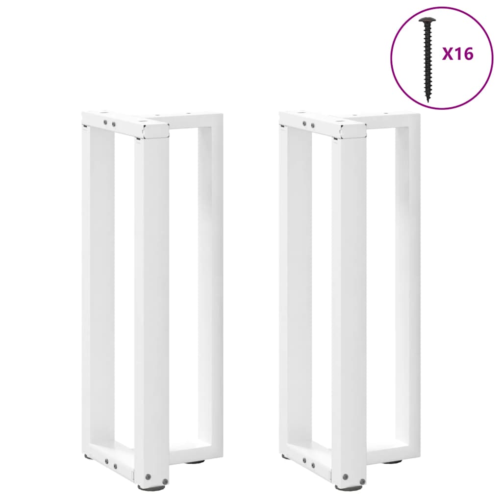 konsolbordben T-formet 2 stk. hvid 38x25x(72-73) cm stål