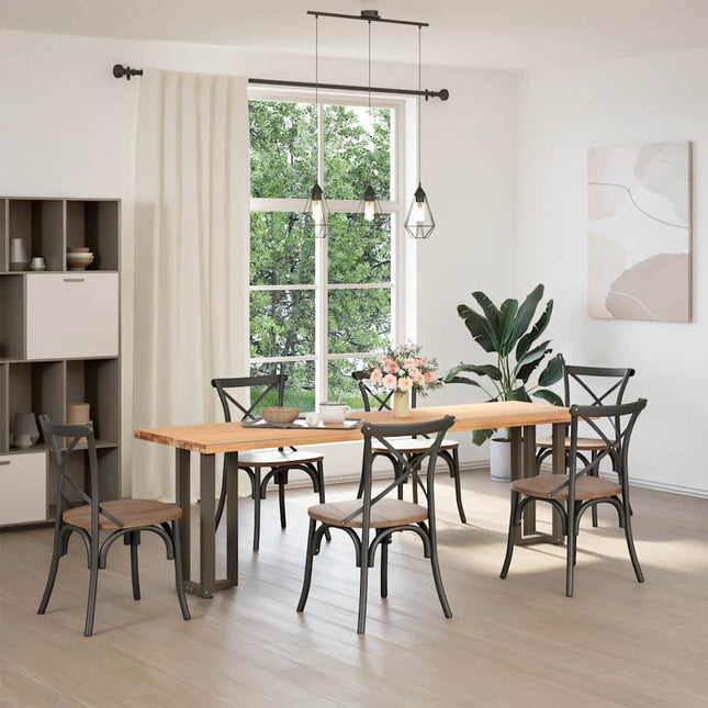 konsolbordben T-formet 2 stk. sort 38x25x(72-73) cm stål